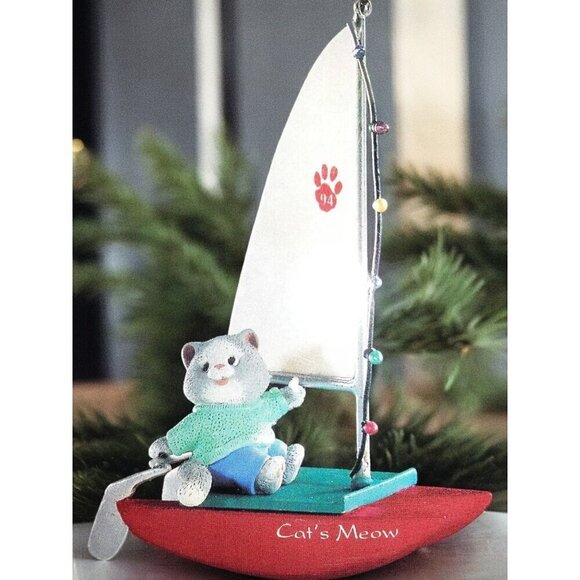 Vintage Hallmark Collectible Ornament Kittys Catamaran Artists Favorite NEW 1994 - Picture 6 of 8